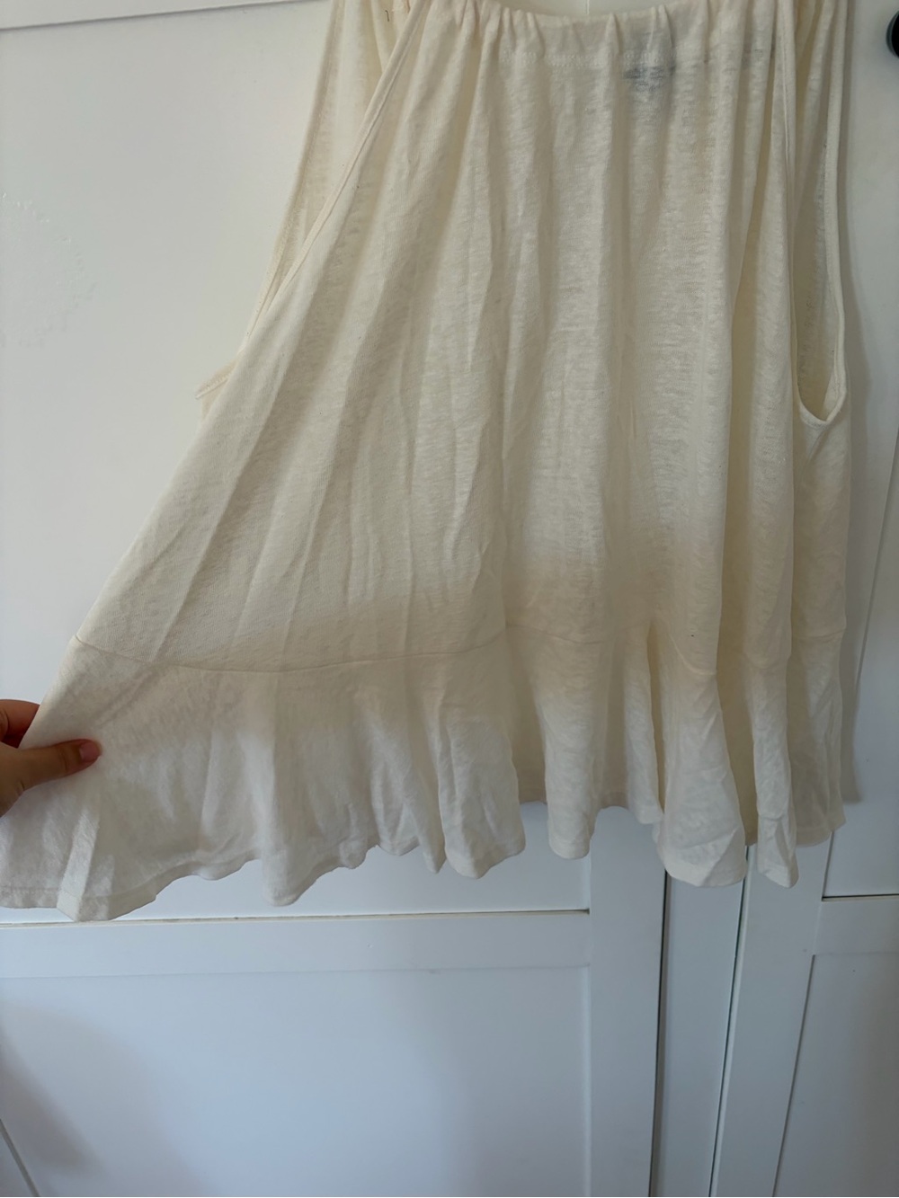 Old Navy Sea Salt Linen Peplum Halter Swin Sleeveless Top Size Medium - Picture 4 of 5